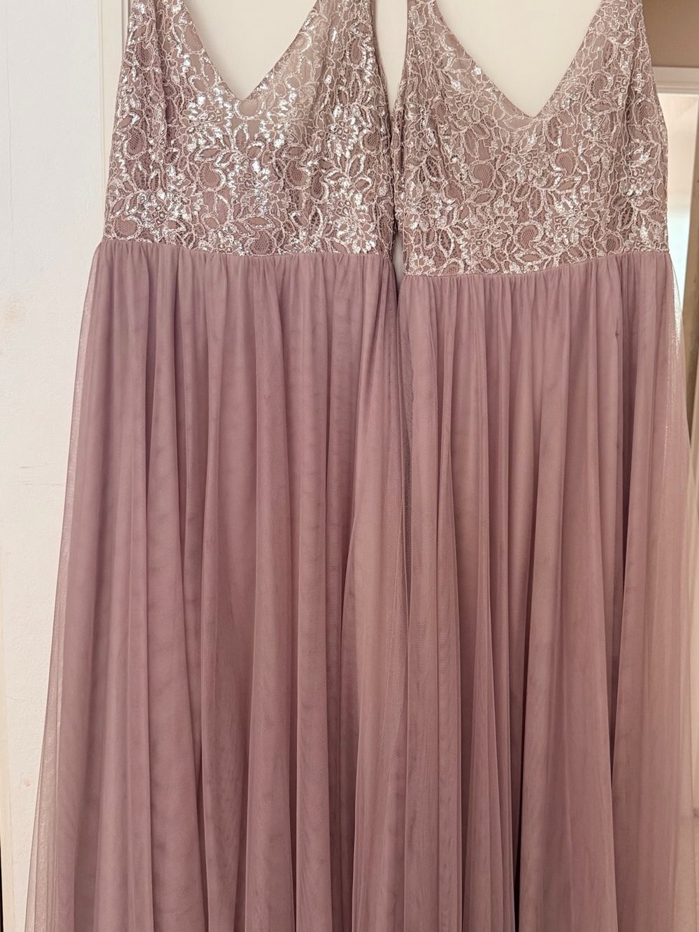 2  Beautiful Belsoie Blush/Mauve Lace & Tulle Formal Dress